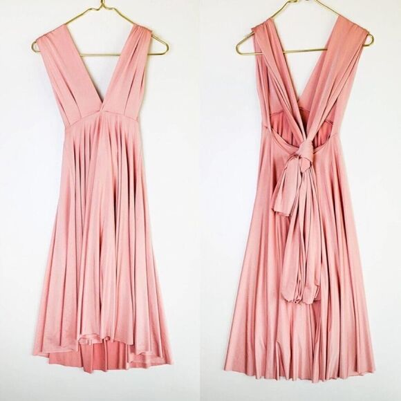 TWOBIRDS Dress Womens One Size Blush Pink Infinity Short Straight Classic Knit - Picture 1 of 4
